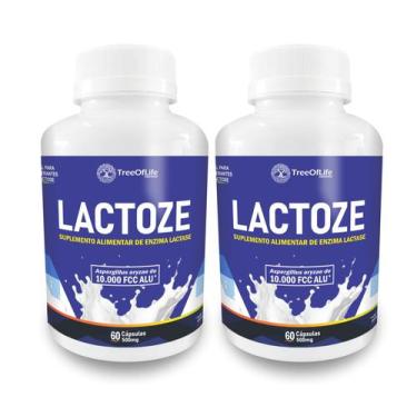Imagem de 2 LACTOZE Enzima Lactase 10.000 FCC 120 CAPSULAS TREE - Tree of Life