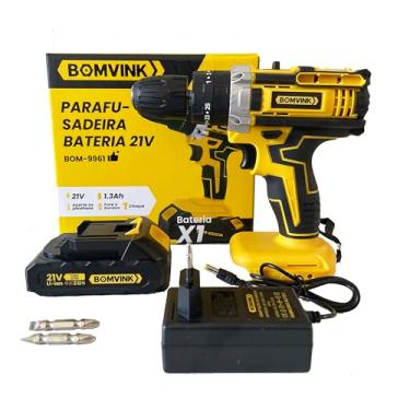 Imagem de Furadeira & Parafusadeira de Impacto 21V Sem Fio, Bateria Recarregável e Carregador Bivolt