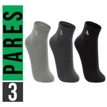 Imagem de Kit 3 Pares de Meias Lupo Masculina Cano Médio, GG-45/48-mescla