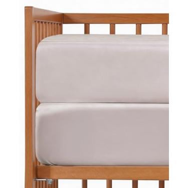 Imagem de Pacote com 2 lençóis de berço com elástico - Pacote N Play para colchão de brincar e embalar - Roupa de cama macia para meninos e meninas - Sem desbotamento e rugas - Oeko-Tex - 96,5 x 61 cm, infantil