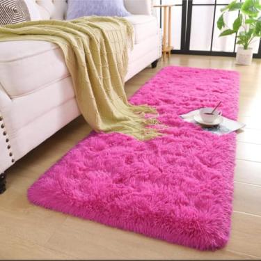 Imagem de Passadeira 2,00 x 0,60 Peluda Antiderrapante para Quarto Cozinha Sala Corredor(Pink)