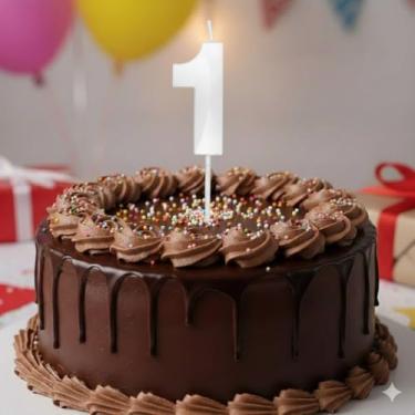 Imagem de Vela De Aniversário Mini Design Número Com 5Cm Silver Festas Branca (Número 1)