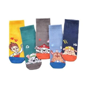 Imagem de Meias De Algodão Infantis Paw Patrol 10 Peças 5 Pares Para Meninos E M