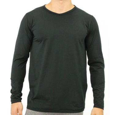 Imagem de Camiseta Térmica Masculina Gola Careca Manga Longa Fitness-Masculino