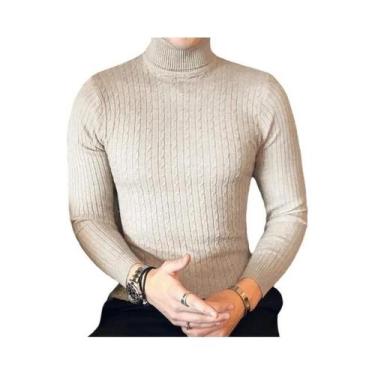 Imagem de Suéter Masculino De Inverno Grosso E Quente Com Gola Alta, Pulôver Sli
