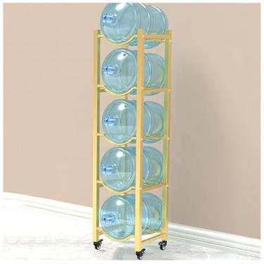 Imagem de Suporte de jarro de água resistente de 5 galões com rodas - organizador portátil de garrafa de água e rack de armazenamento para escritório, restaurante, academia - suporte móvel para dispensador de