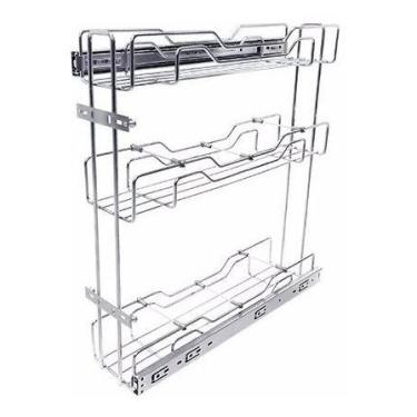 Imagem de Porta Temperos Latas/óleo Triplo Deslizante Inox Jomer 3394, Conforme 