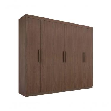Imagem de Guarda Roupa Casal Colibri 6 Portas 6 Gavetas Sem Pés - D' Doro Castanho