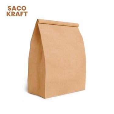 Imagem de Saco Saquinho Kraft Para Delivery Pardo Econômico Entregas Alimentos L
