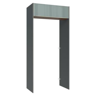 Imagem de Porta-geladeira 103 Cm 1 Porta Basculante Cinza/rustic/cinza Lux Madesa Cinza/rustic/cinza