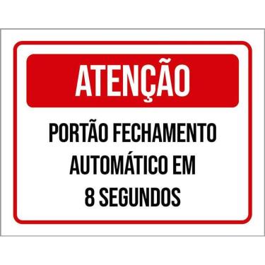Imagem de Kit 5 Placa Acm Portão Fechamento 8 Segundos 18X23