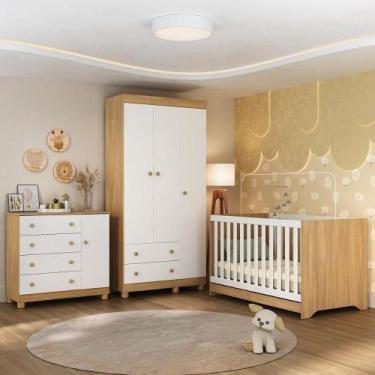 Imagem de Quarto De Bebê Completo Com Berço Americano 3 Em 1 Allegra Multimóveis