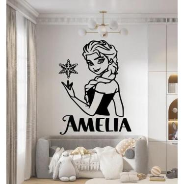 Imagem de Adesivo de parede  frozen - Ambiente dekorado, 80cm, preto