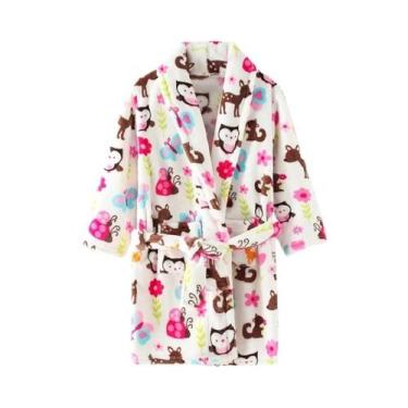 Imagem de Pijamas De Flanela Macia Para Meninas E Meninos, Roupão Quente De Outo