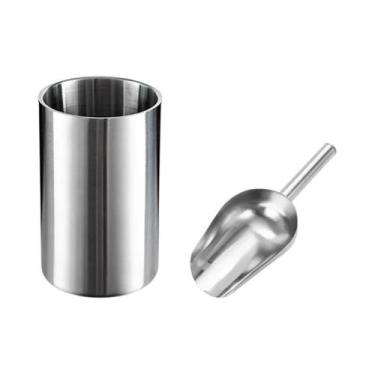 Imagem de Balde De Gelo De Aço Inoxidável Com Isolamento Duplo De 1600ML, Portát