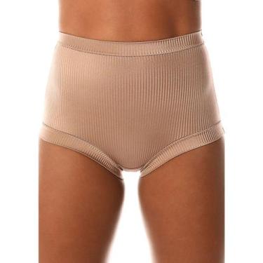Imagem de Calcinha Cotton Plus Size Cintura Alta Demillus 26406, Bege, G