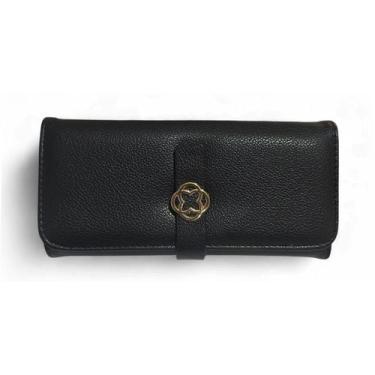 Imagem de Carteira Feminina de Mão divisória com Ziper Chris Helena, Preto