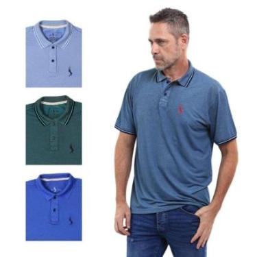 Imagem de Kit 4 Camisa Polo Masculina Elegante Dia a Dia Piquet-Masculino