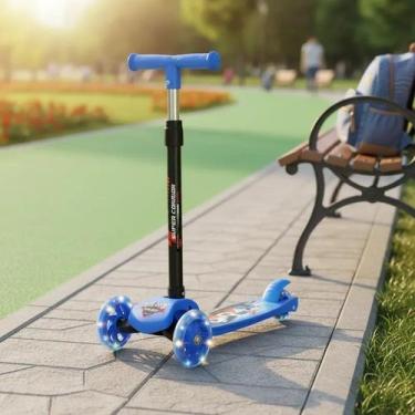 Imagem de Patinete Infantil 3 Rodas Azul Etitoys Seguro e Divertido