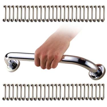 Imagem de Barra de Suporte 60cm Kit 52 Uni Aço Inox Banheiro Idoso Gestante Defi