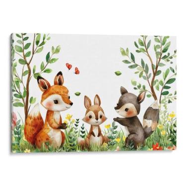 Imagem de Quadro decorativo Infantil - Amigos Exploradores da Floresta Encantada