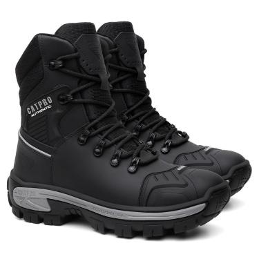 Imagem de Bota Tática Masculina em Couro Legítimo Resistente com Solado Microexpandido Leve-Masculino