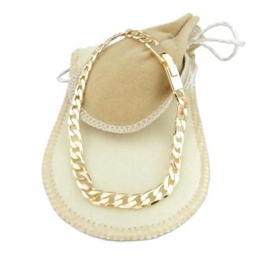Imagem de Pulseira Masculina 18cm 6mm Largura Folheado Ouro 18k PL489 - WNBIJOUT