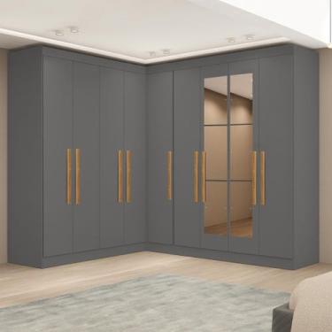 Imagem de Módulo de Canto com Puxadores Mdf e Espelho Paris - Maxel