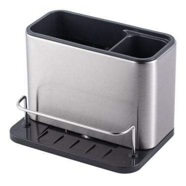 Imagem de Escorredor Talheres Utensilios Pia Inox Suporte Esponja Pia Cozinha 18cm