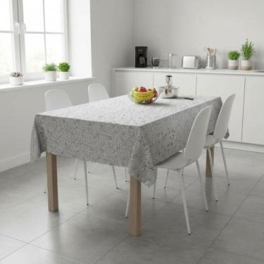 Imagem de Toalha De Mesa Metalizada Prata Mod6123B Rolo 1,37x20,00m Vinil PVC - 
