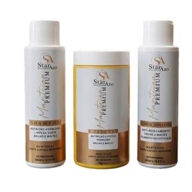 Imagem de Kit Manteiga Premium Shampoo e condicionador de 500ml e Máscara de 1kg