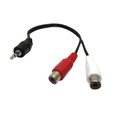 Imagem de Cabo De Audio Para Tv Led Samsung 2rca F + P2 Estereo 15 Cm