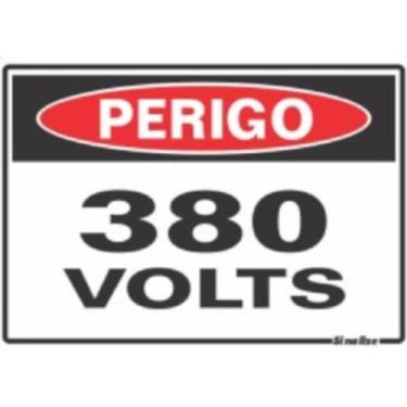 Imagem de Placa 20x15cm Perigo 380 Volts - 220az - Sinalize Placa 15x20cm Perigo