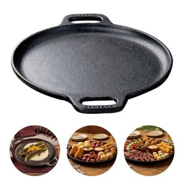 Imagem de Chapa Redonda Para Petisco 20cm Com Alça de Ferro Fundido Santana