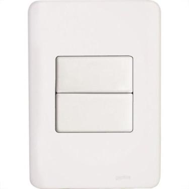 Imagem de Conjunto Perlex Aros 4X2 Branco Com Placa(2Simples) 7382, Branco