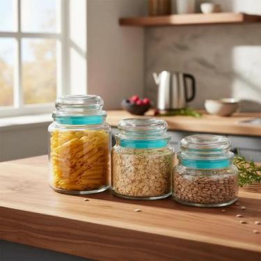 Imagem de Conjunto 3 Potes Heméticos de Vidro - Sortida - FRATELLI