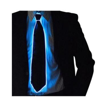 Imagem de Gravata Neon LED Luminosa Masculina Com Fio EL Para Festas, Halloween,