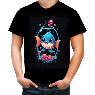 Imagem de Camiseta Colorida Peixinho Feliz no Aquário Peixe 4 - Kasubeck Store, 