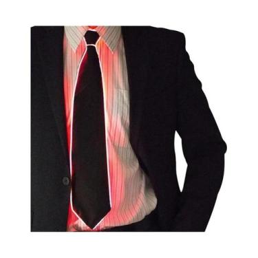 Imagem de Gravata Neon LED Luminosa Masculina Com Fio EL Para Festas, Halloween,