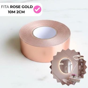 Imagem de Fita Rose Gold Lisa 10M 2CM Autocolante Ideal P/ Paredes Colagens Deco
