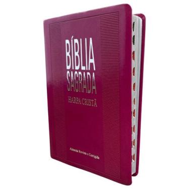 Imagem de BÍBLIA SAGRADA PINK SLIM HARPA CRISTÃ CPAD ULTRAFINA ÍNDICE LATERAL AR