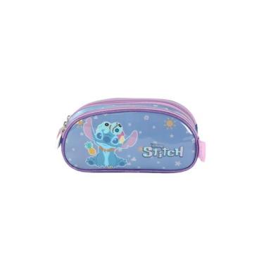 Imagem de Estojo Triplo Infantil Médio Ohana Stitch Disney - Luxcel, Roxo, Único