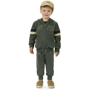 Imagem de Conjunto Infantil Menino Inverno Jaqueta Com Capuz E Calça Moletom Pel