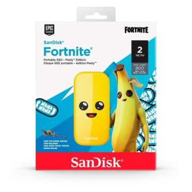 Imagem de SSD Externo SanDisk Fortnite, 2TB, USB 3.2 Gen 2, Portátil, Leitura: 8