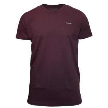 Imagem de Camiseta Masculina Colcci Bordado Basic Comfort, Bordo punch, M