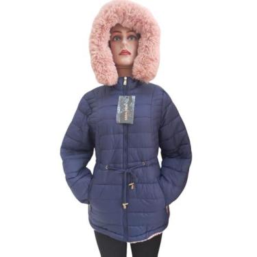 Imagem de Jaqueta Puffer Dupla Face Impermeável - Raquel Modas, Azul, G