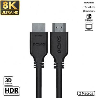 Imagem de Cabo hdmi 2.1 8k ultra hd pcyes 28awg com ethernet 2 metros