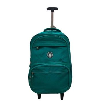 Imagem de Mochila rodinha verde com alça de costas - banca da val
