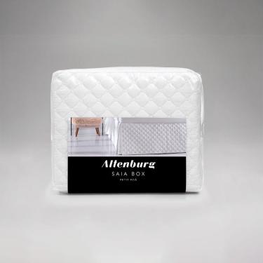 Imagem de Saia Box para Cama King Petit Poá 100% Poliéster 1 Peça Branco Altenburg