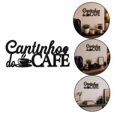 Imagem de Placa Decorativa Cantinho do Café Rústica Redonda 26cm em MDF para Cafeteria